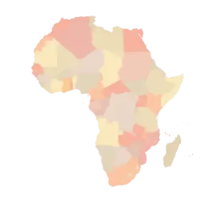 Mapa con los 54 países de África.